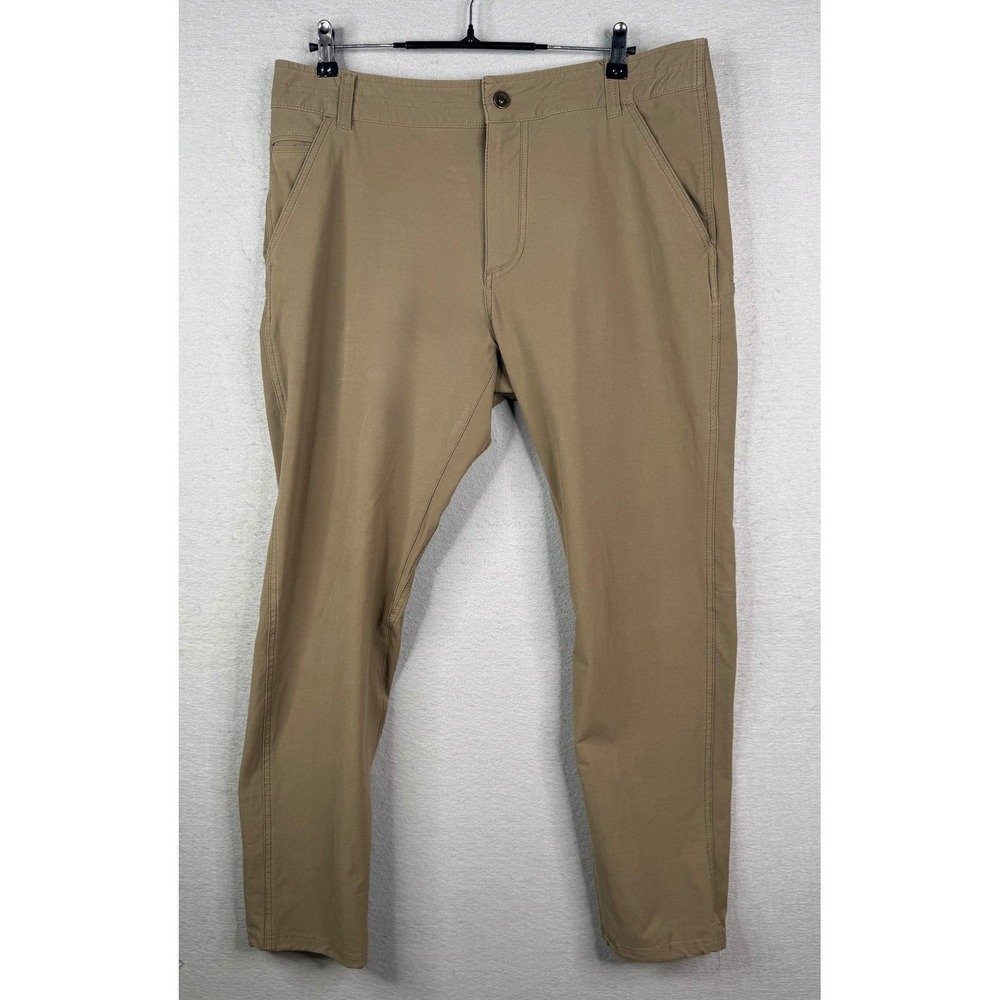 KUHL Resistor Chino Mens 35x32 Tan Stretch Water Resistant Articulated Pants